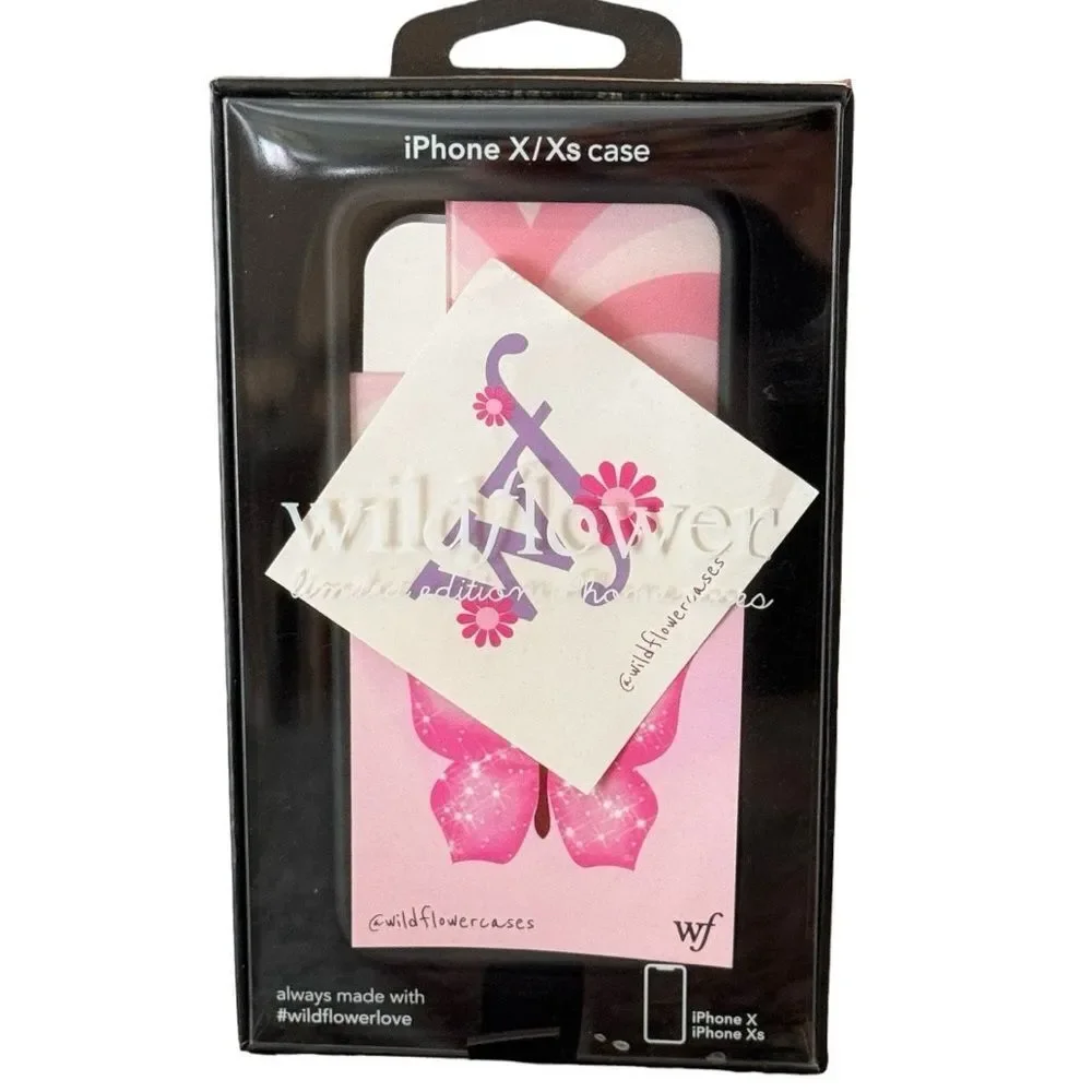 Wildflower Cases Pink Butterfly iPhone X / iPhone Xs Phone Case. NEW.